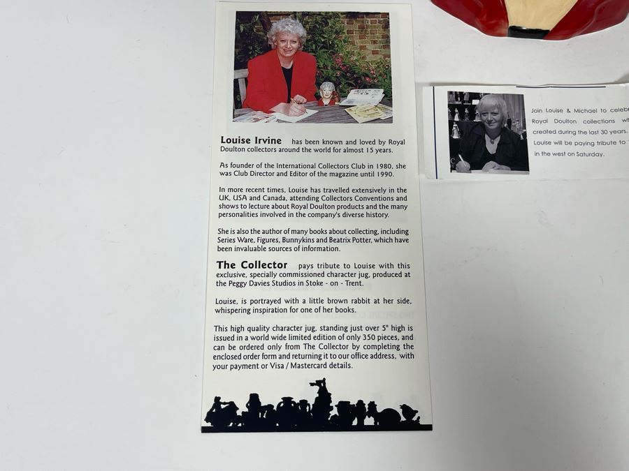 Royal Doulton Louise Irvine Limited Edition Signed Toby Jug Mug 6.25H D6322 [Photo 14]