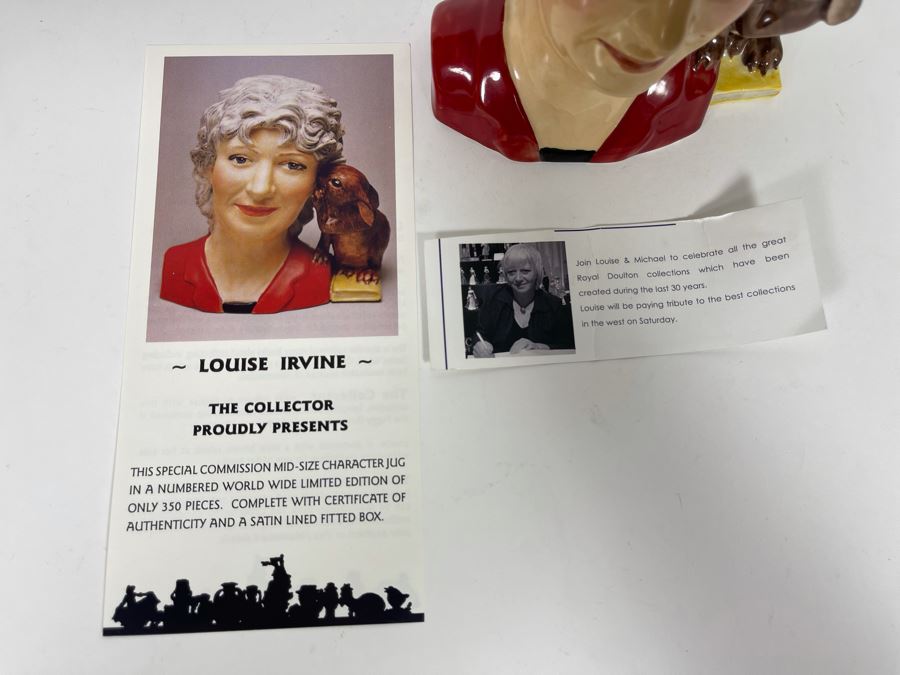 Royal Doulton Louise Irvine Limited Edition Signed Toby Jug Mug 6.25H D6322 [Photo 11]