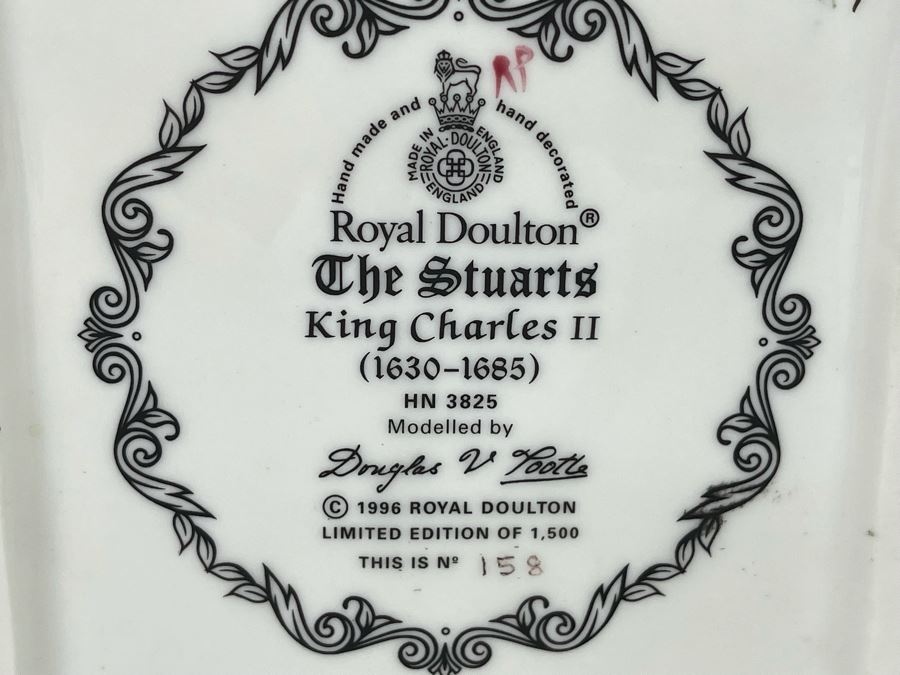 Royal Doulton The Stuarts King Charles II Limited Edition Figurine 9.5H HN3825 [Photo 13]