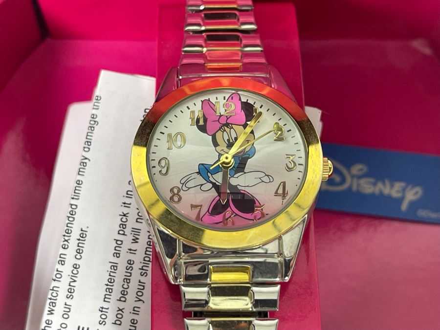 Pair Of New Disney Minnie Mouse And Tinker Bell Watches M. Z. Berger