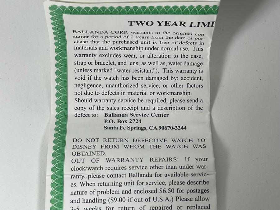 JUST ADDED - Disneyland’s 50th Anniversary Watch Ballanda Corp [Photo 4]