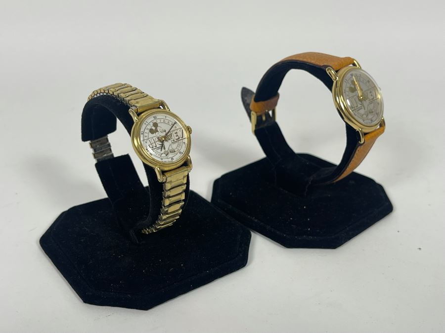 Pair Of His And Her Sixty Years Mickey Mouse 1987 Watches Lorus [Photo 4]