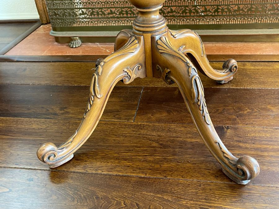 Vintage Pedestal Side Table 2’4”R X 2’4”H [Photo 4]