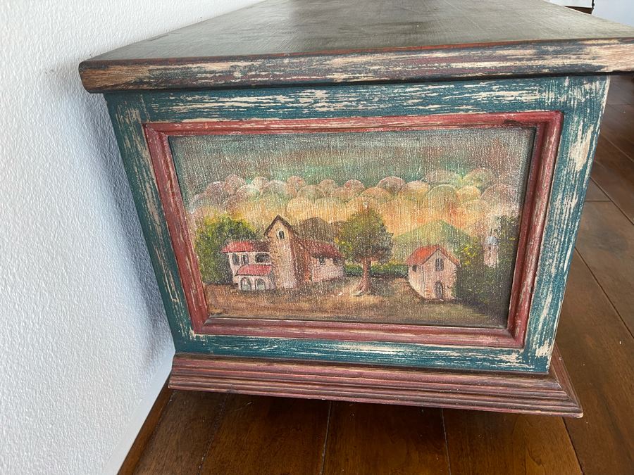 Wooden Scenic Treasure Chest Trunk 51W X 24D X 24H [Photo 8]