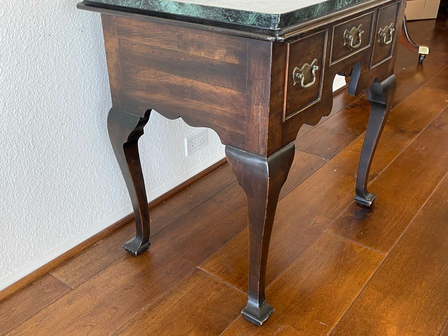 Statton Trutype Americana Side Table With Marble Top 2’5”W X 1’8”D X 2’3”H [Photo 5]