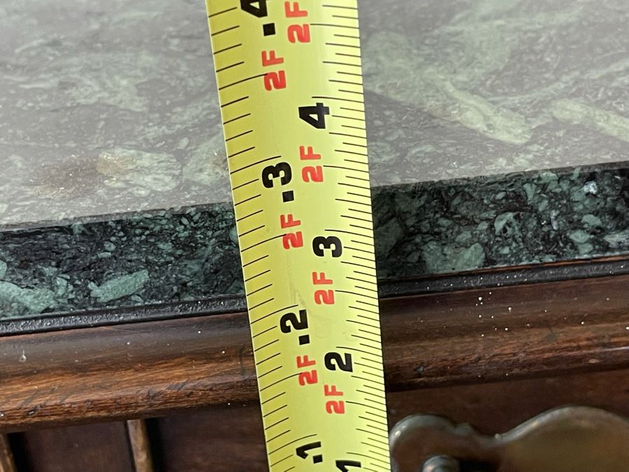 Statton Trutype Americana Side Table With Marble Top 2’5”W X 1’8”D X 2’3”H [Photo 12]