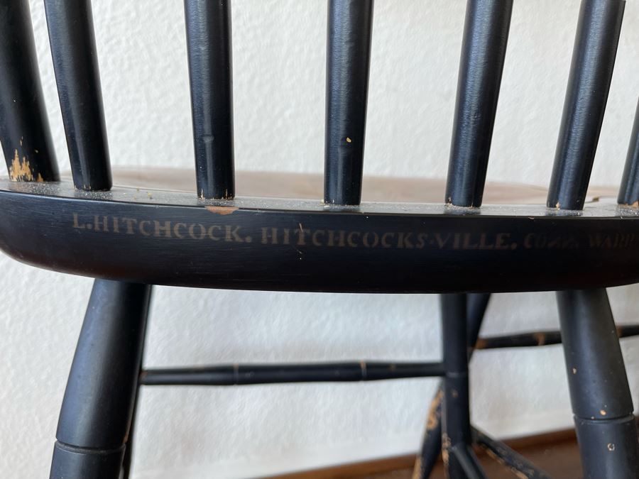 Set Of Four Signed L. Hitchcock Stenciled Chairs