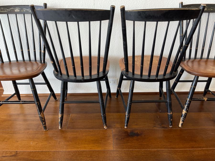 Set Of Four Signed L. Hitchcock Stenciled Chairs [Photo 8]