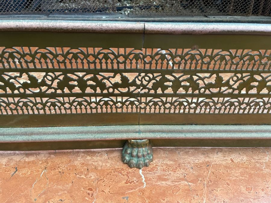 Vintage Brass Fireplace Fender 3’9”W X 1’D X 9”H [Photo 3]
