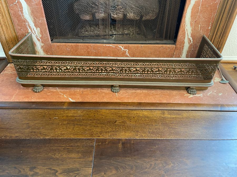 Vintage Brass Fireplace Fender 3’9”W X 1’D X 9”H [Photo 2]