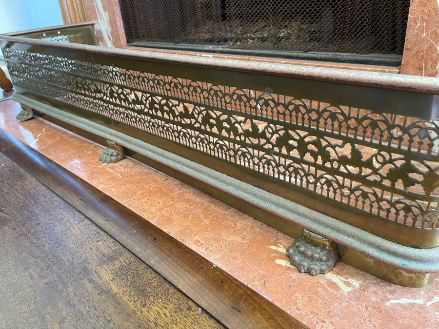 Vintage Brass Fireplace Fender 3’9”W X 1’D X 9”H [Photo 4]