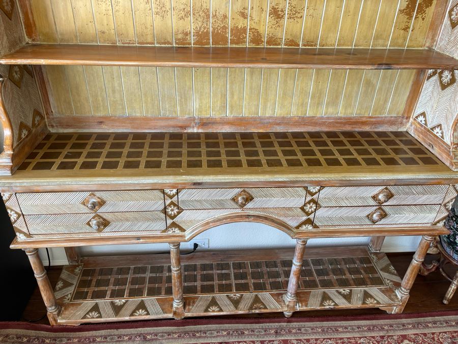 Wooden Buffet With Hutch China Cabinet 6’W X 1’4”D X 6’3”H [Photo 6]