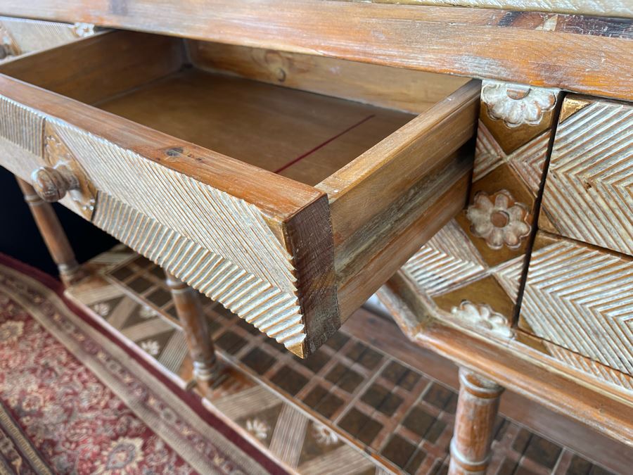 Wooden Buffet With Hutch China Cabinet 6’W X 1’4”D X 6’3”H [Photo 9]