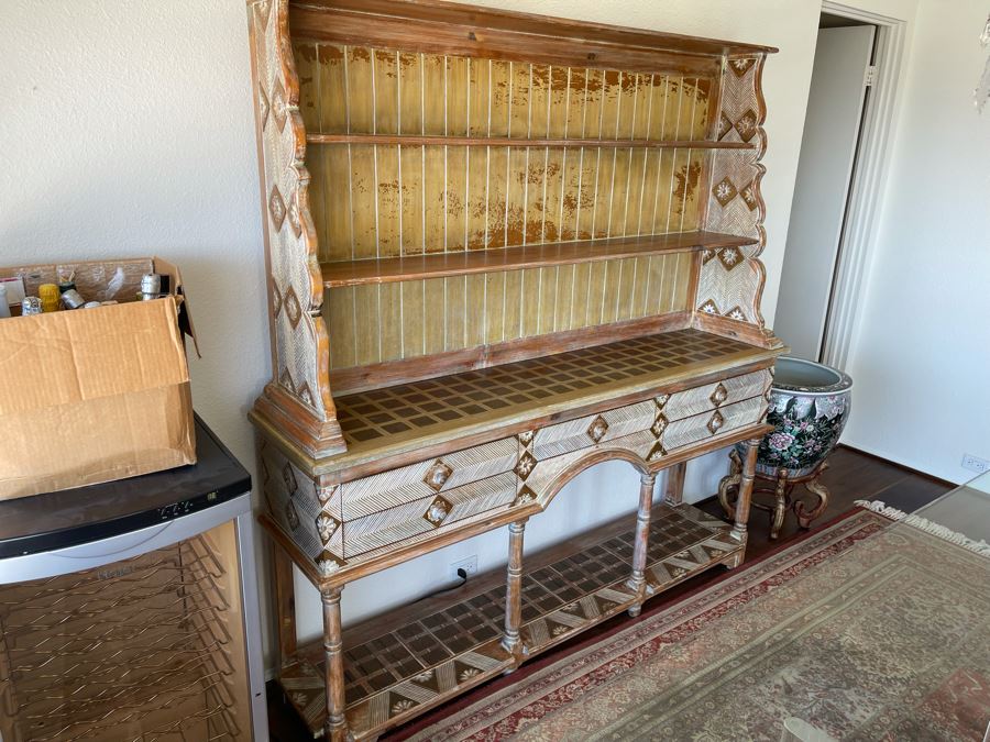 Wooden Buffet With Hutch China Cabinet 6’W X 1’4”D X 6’3”H [Photo 5]