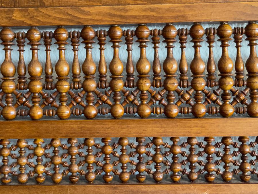 Vintage Inlaid Wooden Wall Mirror From India 2’1”W X 3’7”H [Photo 5]