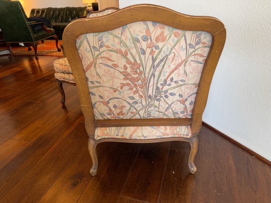 Pair Of Upholstered Armchairs With Cane Sides [Photo 7]