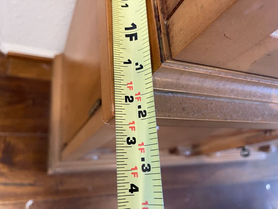 Wooden Bookcase With Glass Front Doors And Lower Cabinet 2’10”W X 1’2”D X 7’H [Photo 11]