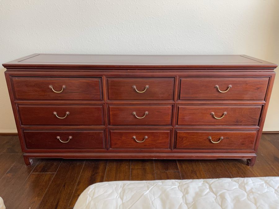 Chinese Rosewood Chest Of Drawers Dresser From Hong Kong 6’W X 1’7”D X 2’8”H [Photo 2]