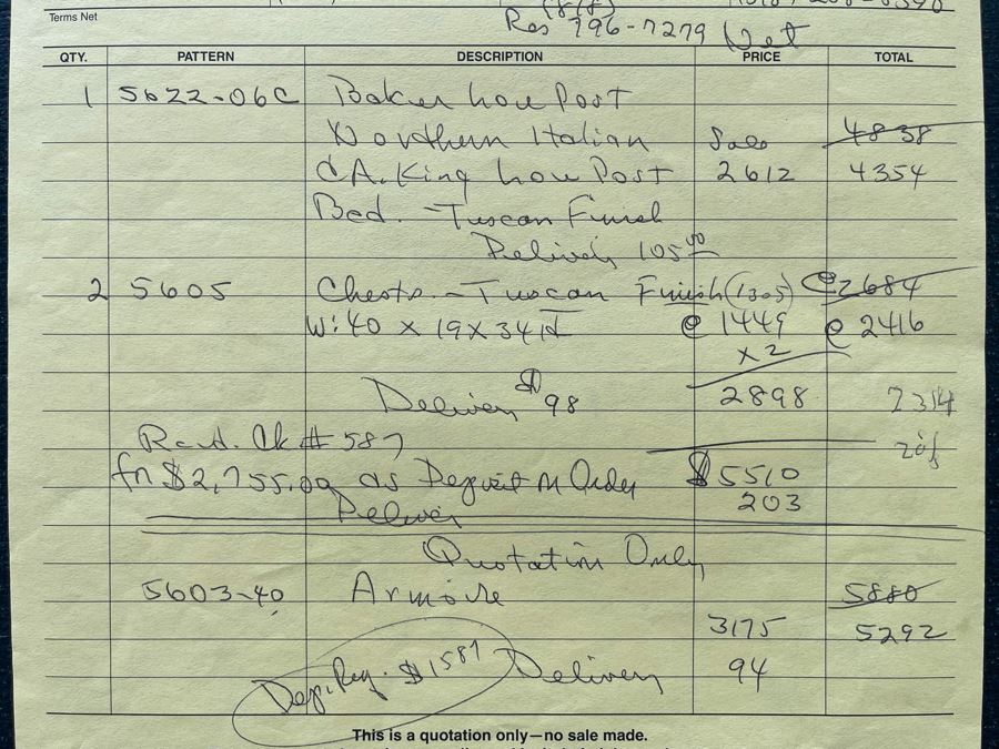 Stunning Pair Of Baker Furniture American Walnut Chest Of Drawers With Top Lock In Top Drawer With Original Product Brochure 3’4”W X 1’7”D X 2’10”H Retails $5,300 [Photo 25]