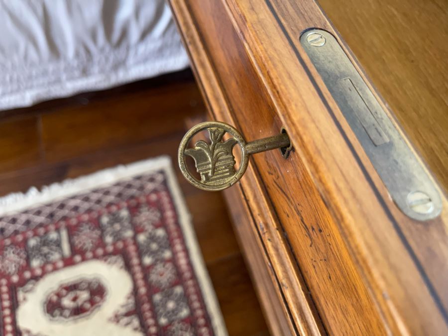 Stunning Pair Of Baker Furniture American Walnut Chest Of Drawers With Top Lock In Top Drawer With Original Product Brochure 3’4”W X 1’7”D X 2’10”H Retails $5,300 [Photo 14]