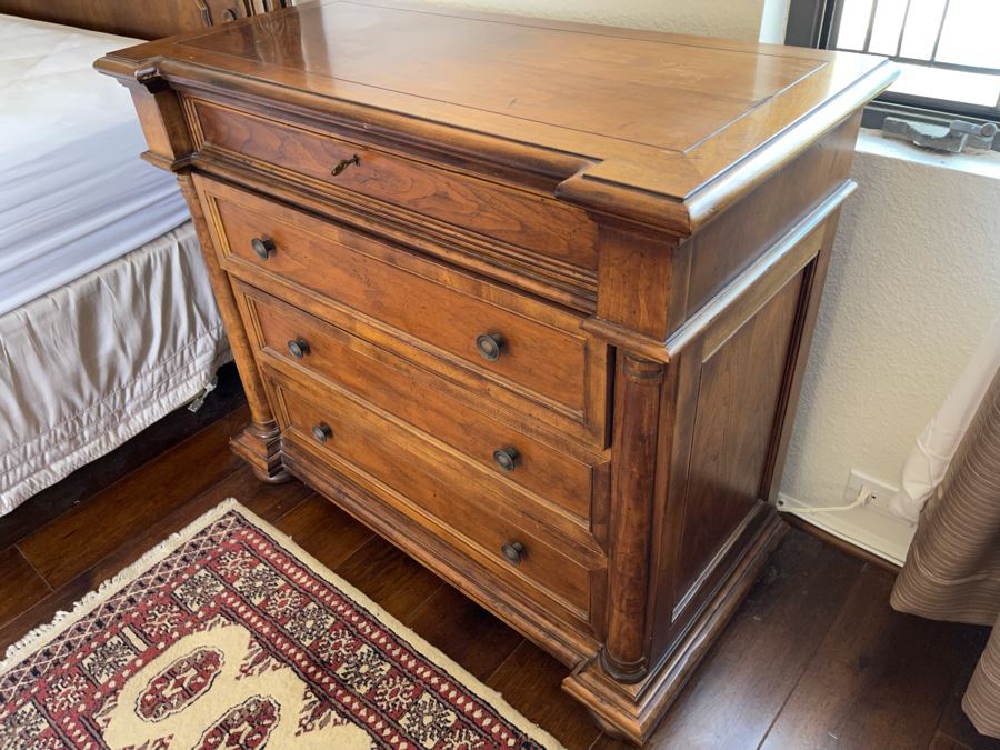 Stunning Pair Of Baker Furniture American Walnut Chest Of Drawers With Top Lock In Top Drawer With Original Product Brochure 3’4”W X 1’7”D X 2’10”H Retails $5,300 [Photo 13]