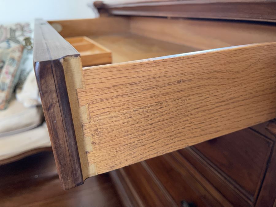 Stunning Pair Of Baker Furniture American Walnut Chest Of Drawers With Top Lock In Top Drawer With Original Product Brochure 3’4”W X 1’7”D X 2’10”H Retails $5,300 [Photo 7]