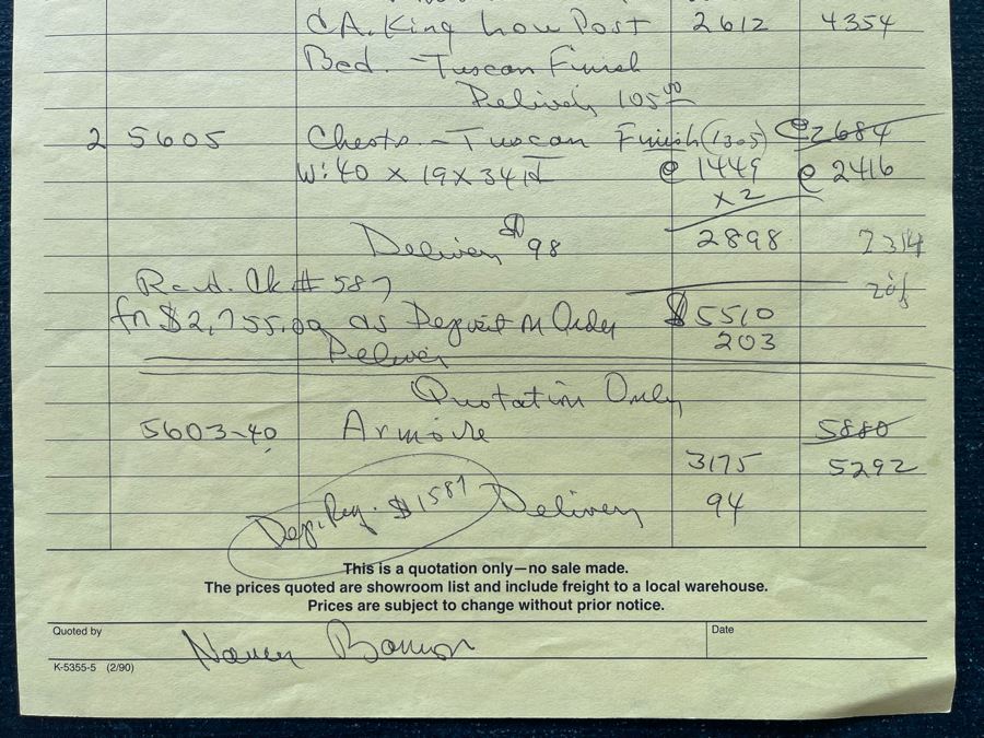 Stunning Pair Of Baker Furniture American Walnut Chest Of Drawers With Top Lock In Top Drawer With Original Product Brochure 3’4”W X 1’7”D X 2’10”H Retails $5,300 [Photo 24]