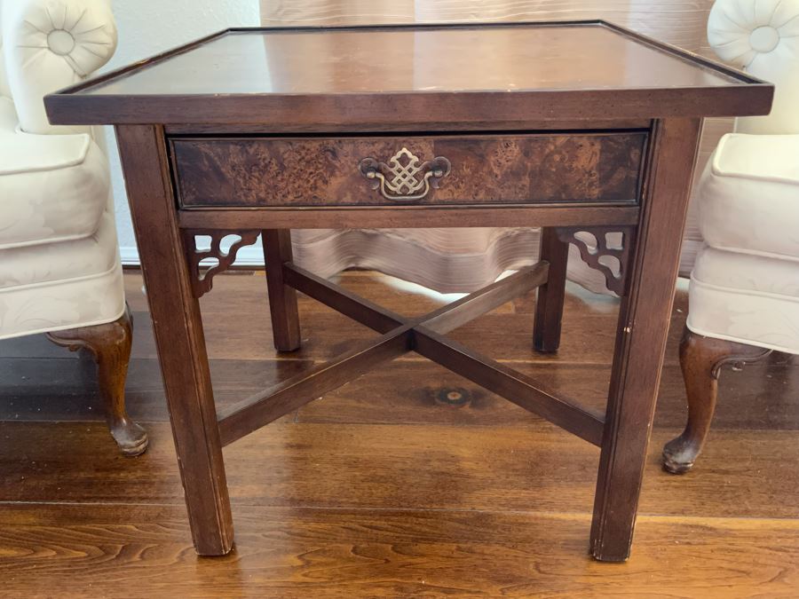 Knob Creek Wooden Side Table With Drawer 2’W X 2’D X 1’11”H [Photo 6]