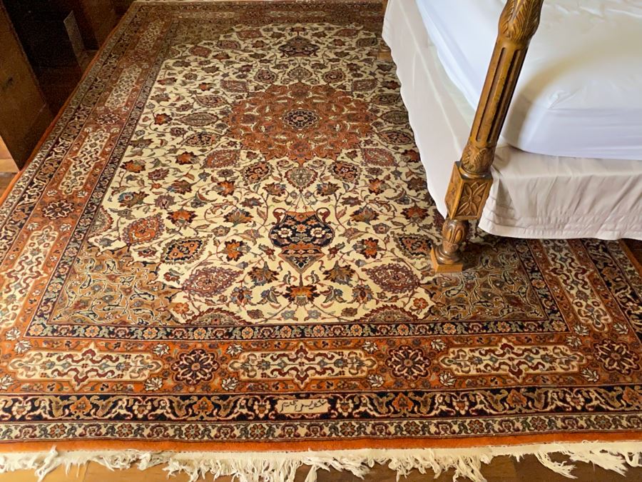 Signed Hand Knotted Wool Persian Area Rug 8’11” X 11’10” [Photo 2]