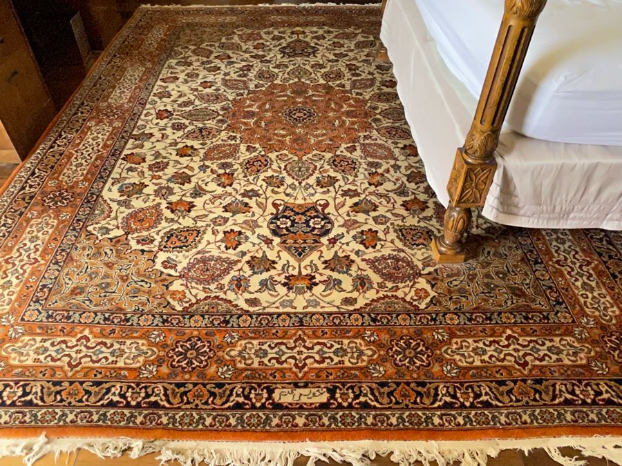 Signed Hand Knotted Wool Persian Area Rug 8’11” X 11’10” [Photo 4]