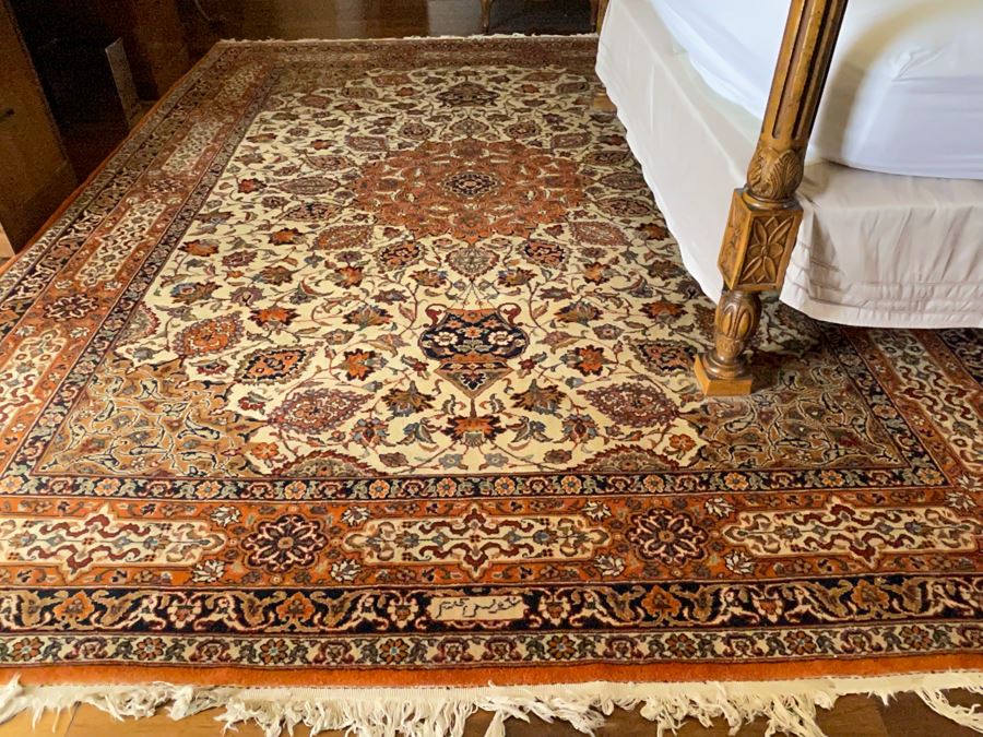 Signed Hand Knotted Wool Persian Area Rug 8’11” X 11’10” [Photo 3]