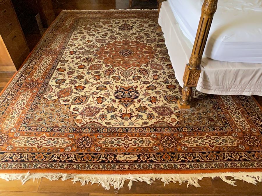 Signed Hand Knotted Wool Persian Area Rug 8’11” X 11’10”