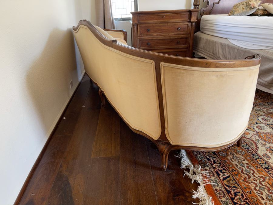 JUST ADDED - Vintage French Provincial Long Sofa By Heritage 7’11”L X 2’9”D X 2’8”H [Photo 9]