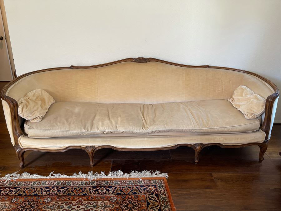 Vintage French Provincial Long Sofa 7’11”L X 2’9”D X 2’8”H [Photo 1]