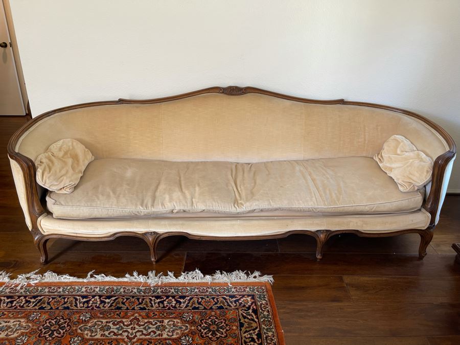 JUST ADDED - Vintage French Provincial Long Sofa By Heritage 7’11”L X 2’9”D X 2’8”H [Photo 3]