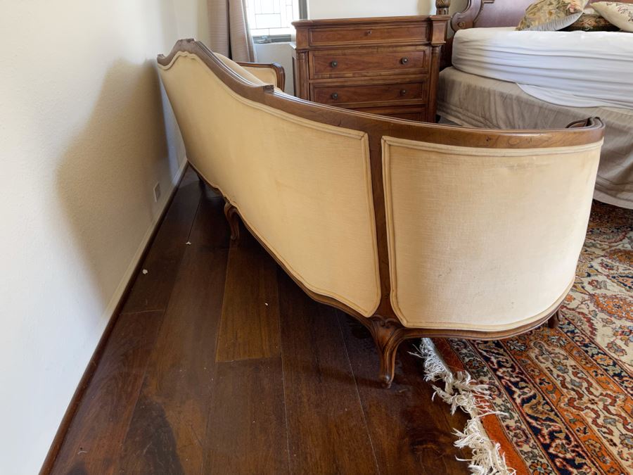 JUST ADDED - Vintage French Provincial Long Sofa By Heritage 7’11”L X 2’9”D X 2’8”H [Photo 8]