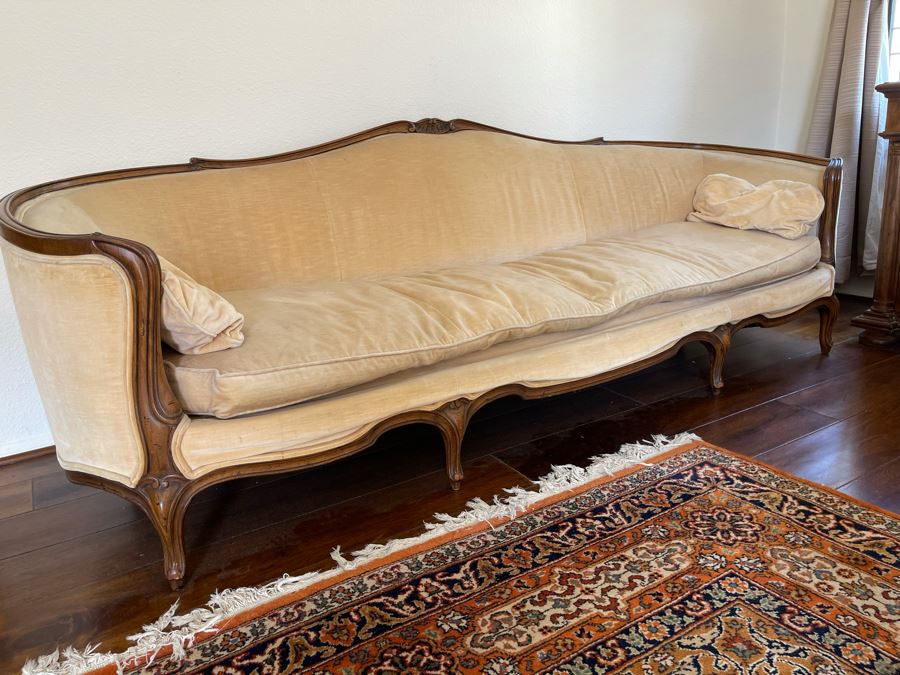 JUST ADDED - Vintage French Provincial Long Sofa By Heritage 7’11”L X 2’9”D X 2’8”H [Photo 4]