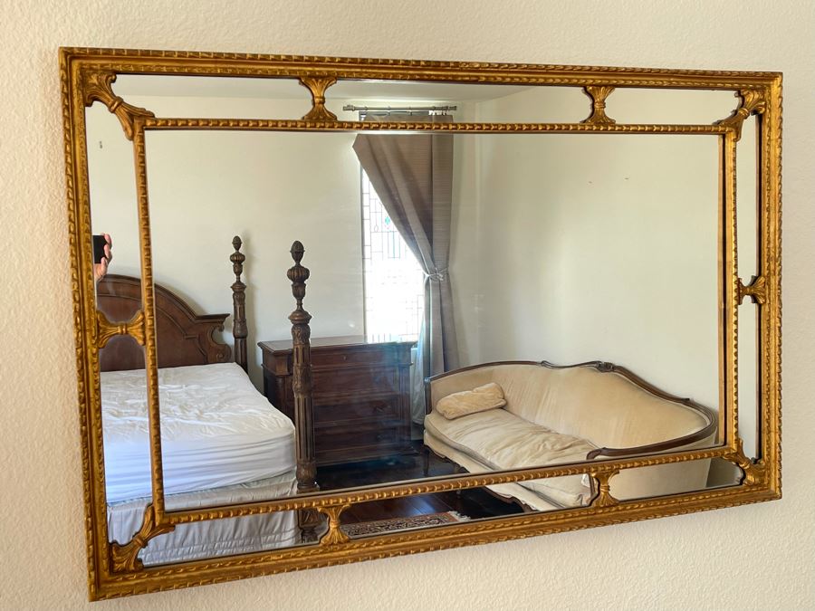 Gilt Wooden Wall Mirror By Mirror Fair Of New York, NY 3’11” X 2’6” [Photo 4]
