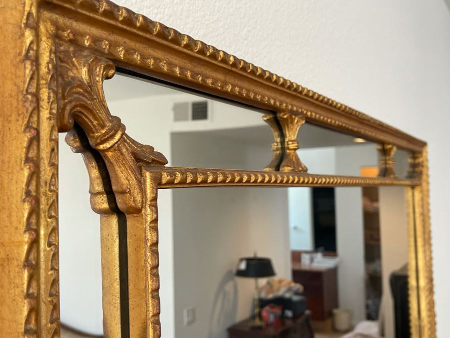 Gilt Wooden Wall Mirror By Mirror Fair Of New York, NY 3’11” X 2’6” [Photo 6]
