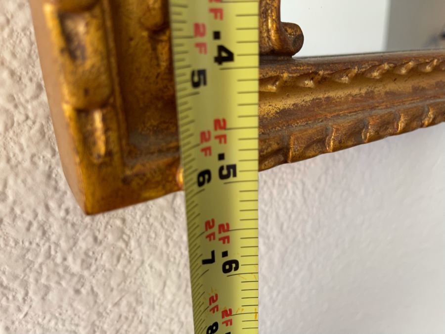 Gilt Wooden Wall Mirror By Mirror Fair Of New York, NY 3’11” X 2’6” [Photo 9]