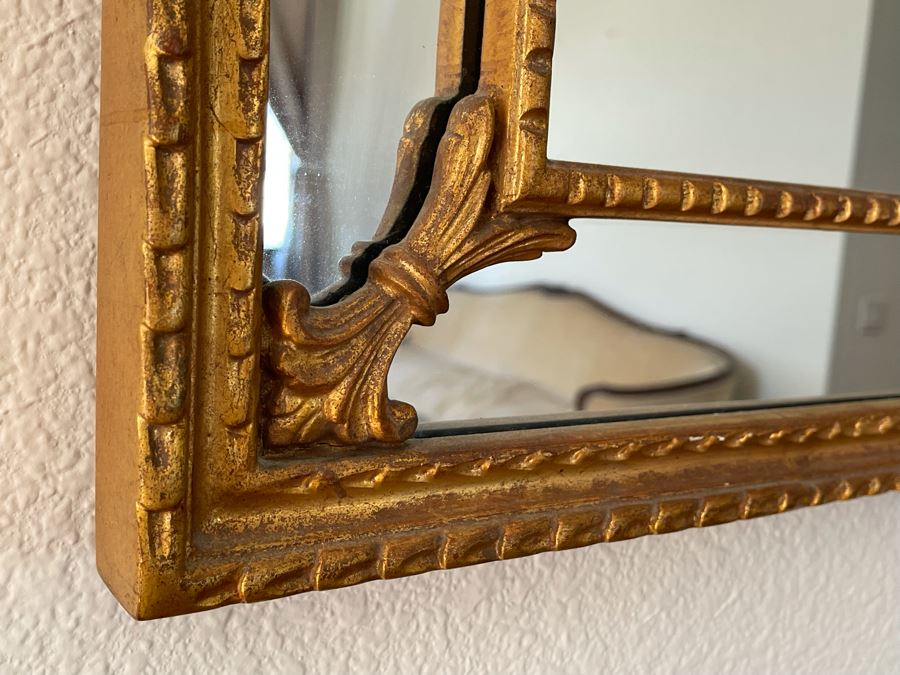 Gilt Wooden Wall Mirror By Mirror Fair Of New York, NY 3’11” X 2’6” [Photo 5]