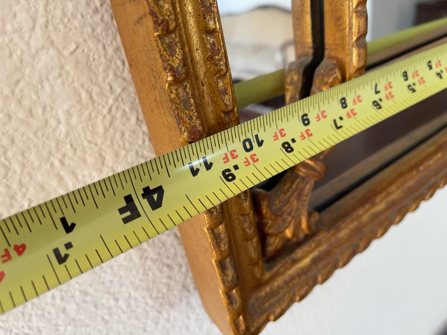 Gilt Wooden Wall Mirror By Mirror Fair Of New York, NY 3’11” X 2’6” [Photo 8]