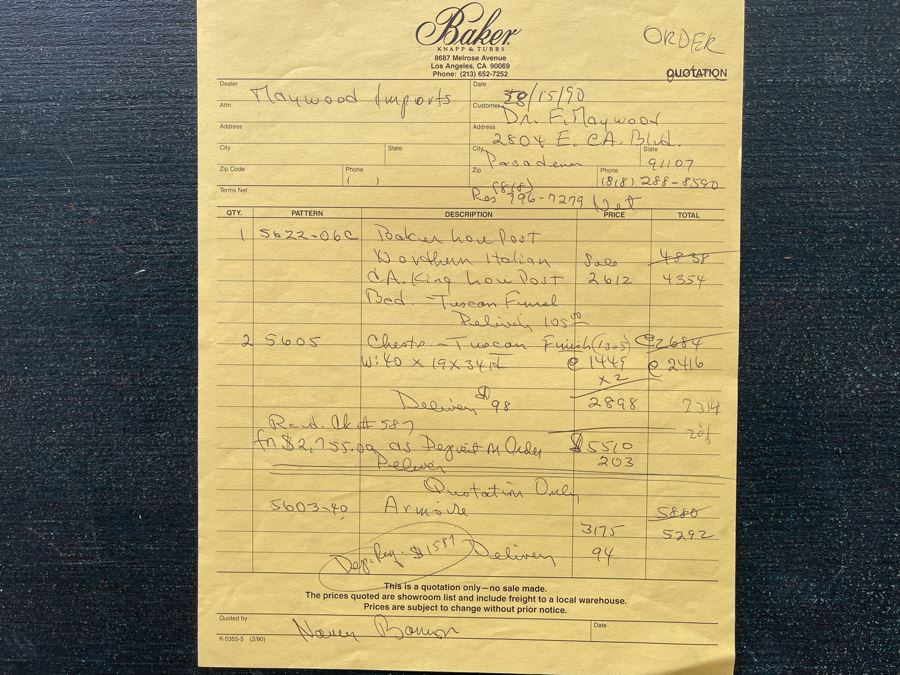 Stunning Baker Furniture American Walnut Low Post CA King Bed With Original Product Brochure 6’5”W X 7’9”D X 5’3”H Retails $4,800 [Photo 34]