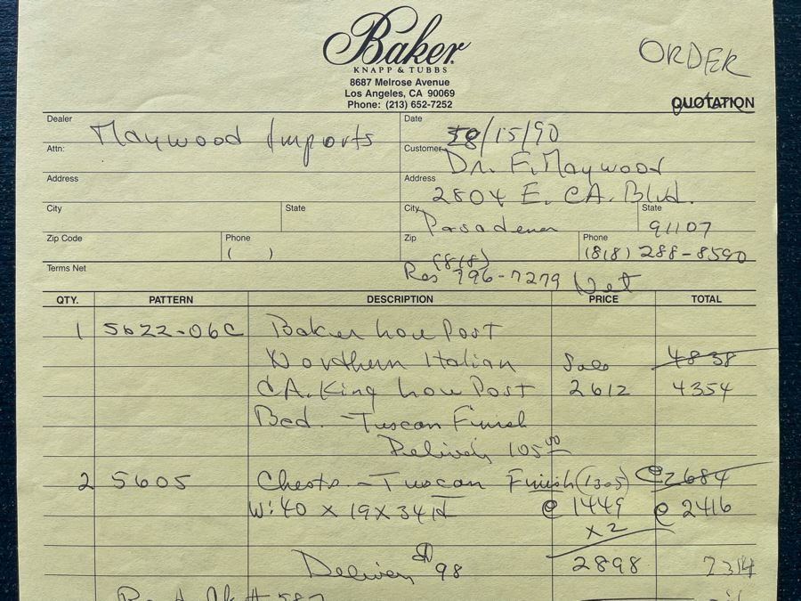 Stunning Baker Furniture American Walnut Low Post CA King Bed With Original Product Brochure 6’5”W X 7’9”D X 5’3”H Retails $4,800 [Photo 35]