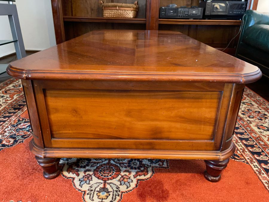 Wooden Coffee Table With Pair Of Drawers 4’3”W X 2’2”W X 1’3”H [Photo 6]