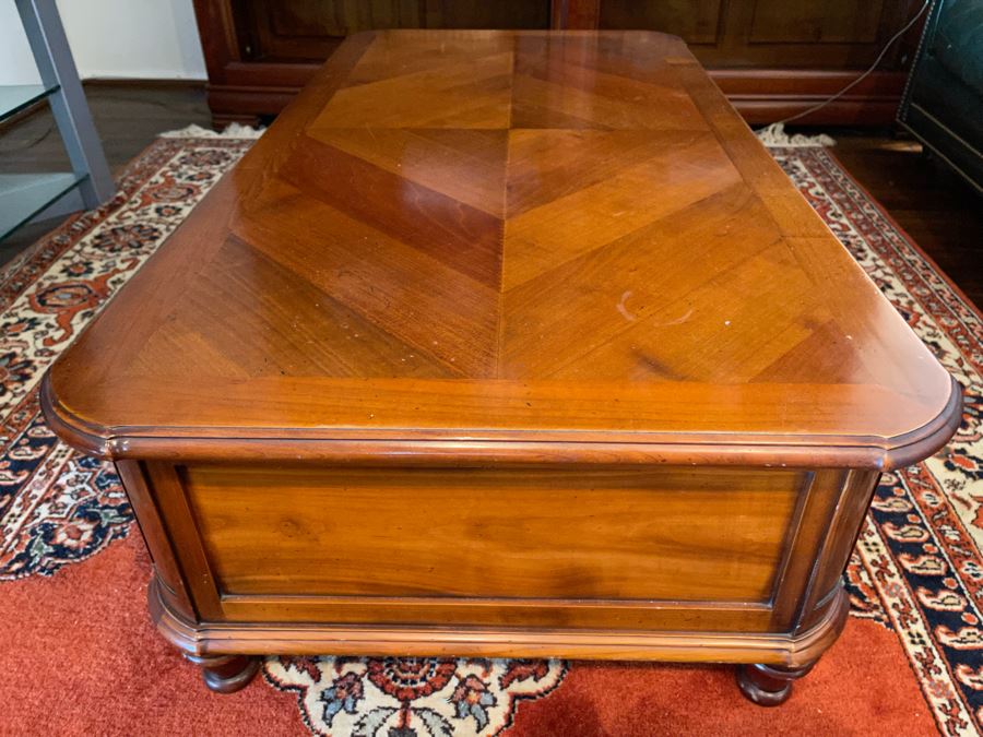 Wooden Coffee Table With Pair Of Drawers 4’3”W X 2’2”W X 1’3”H [Photo 7]