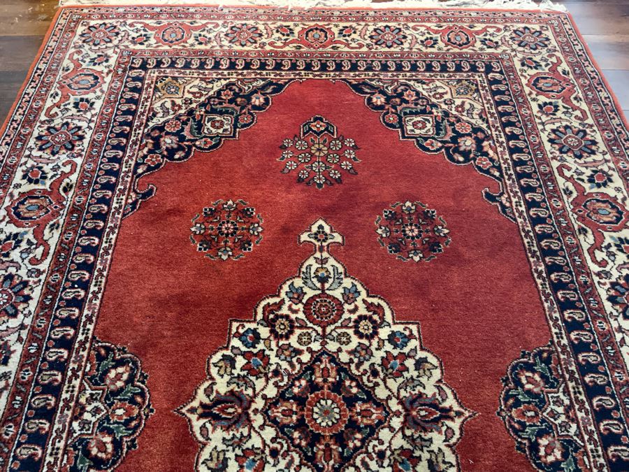 Signed Hand Knotted Wool Persian Area Rug 6’ X 9’5” [Photo 8]