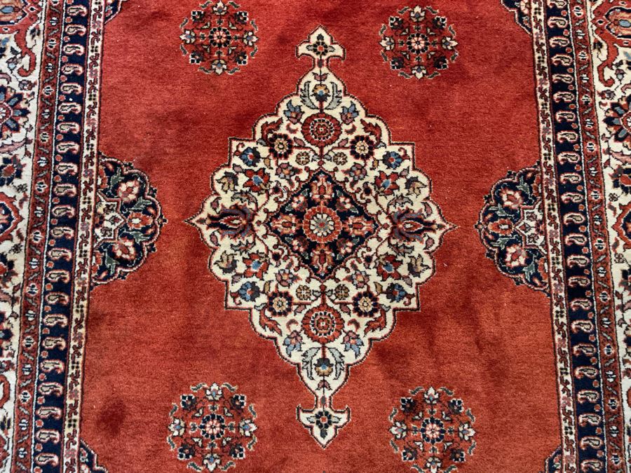 Signed Hand Knotted Wool Persian Area Rug 6’ X 9’5” [Photo 7]