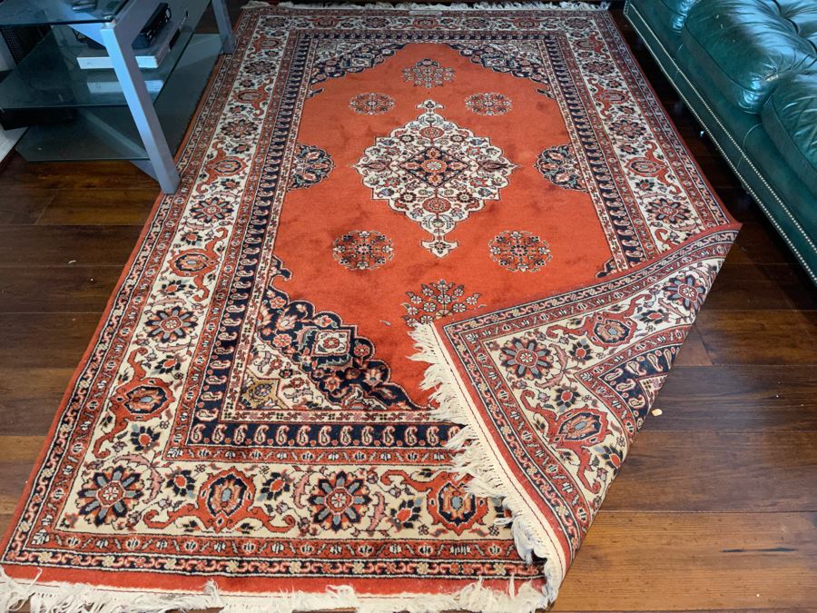 Signed Hand Knotted Wool Persian Area Rug 6’ X 9’5” [Photo 9]