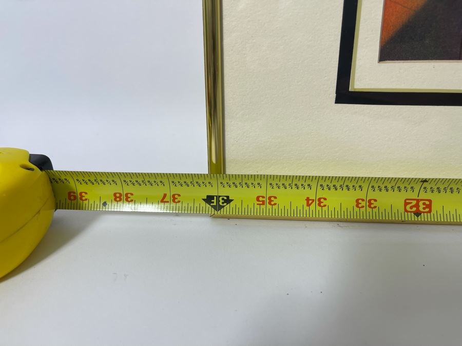 Original Barbara L Siegal Framed Abstract Geometric Painting 1991 Framed 36 X 36 [Photo 10]